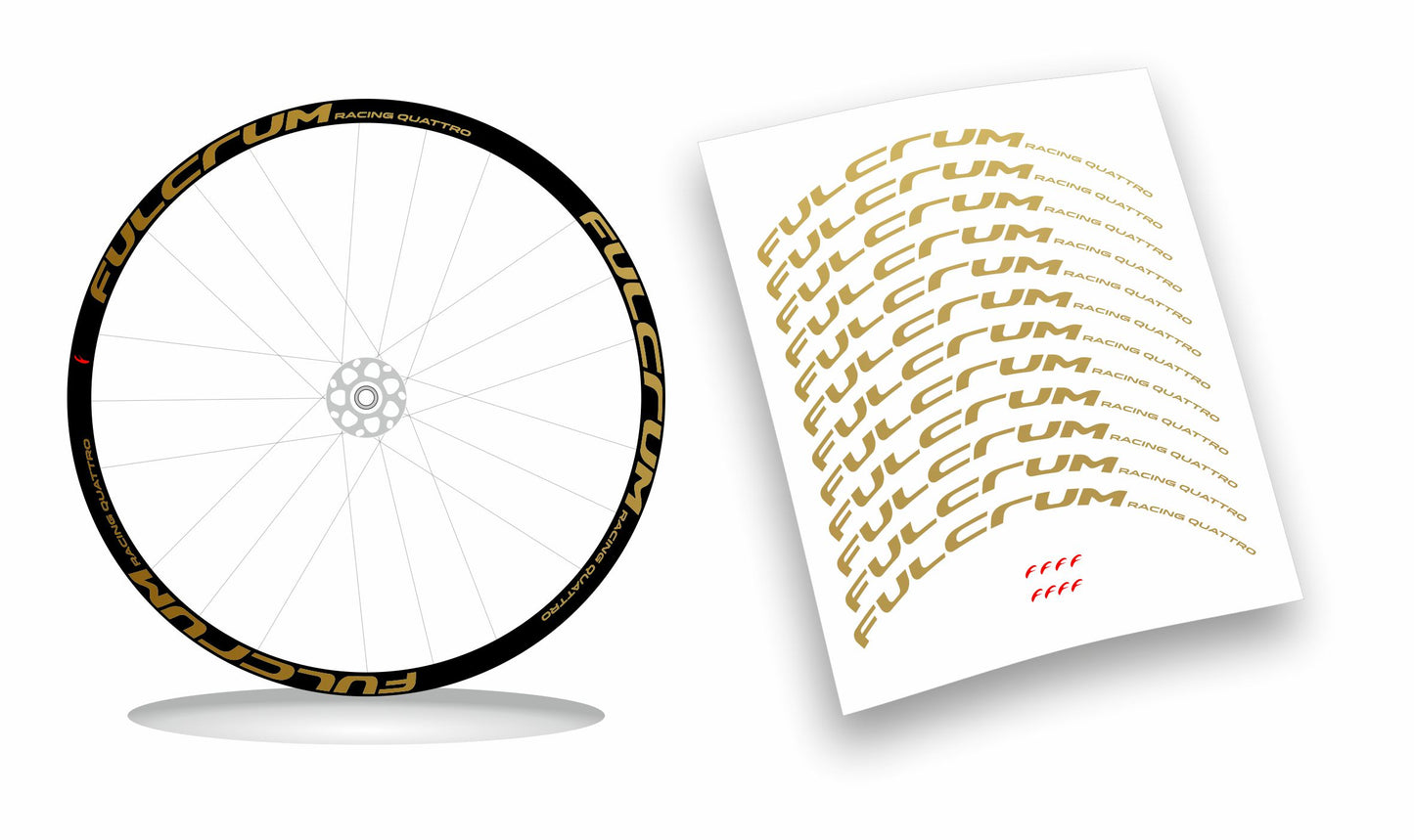 Fulcrum Racing 4/Quattro adesivi cerchi bici da corsa personalizzati stickers 28"
