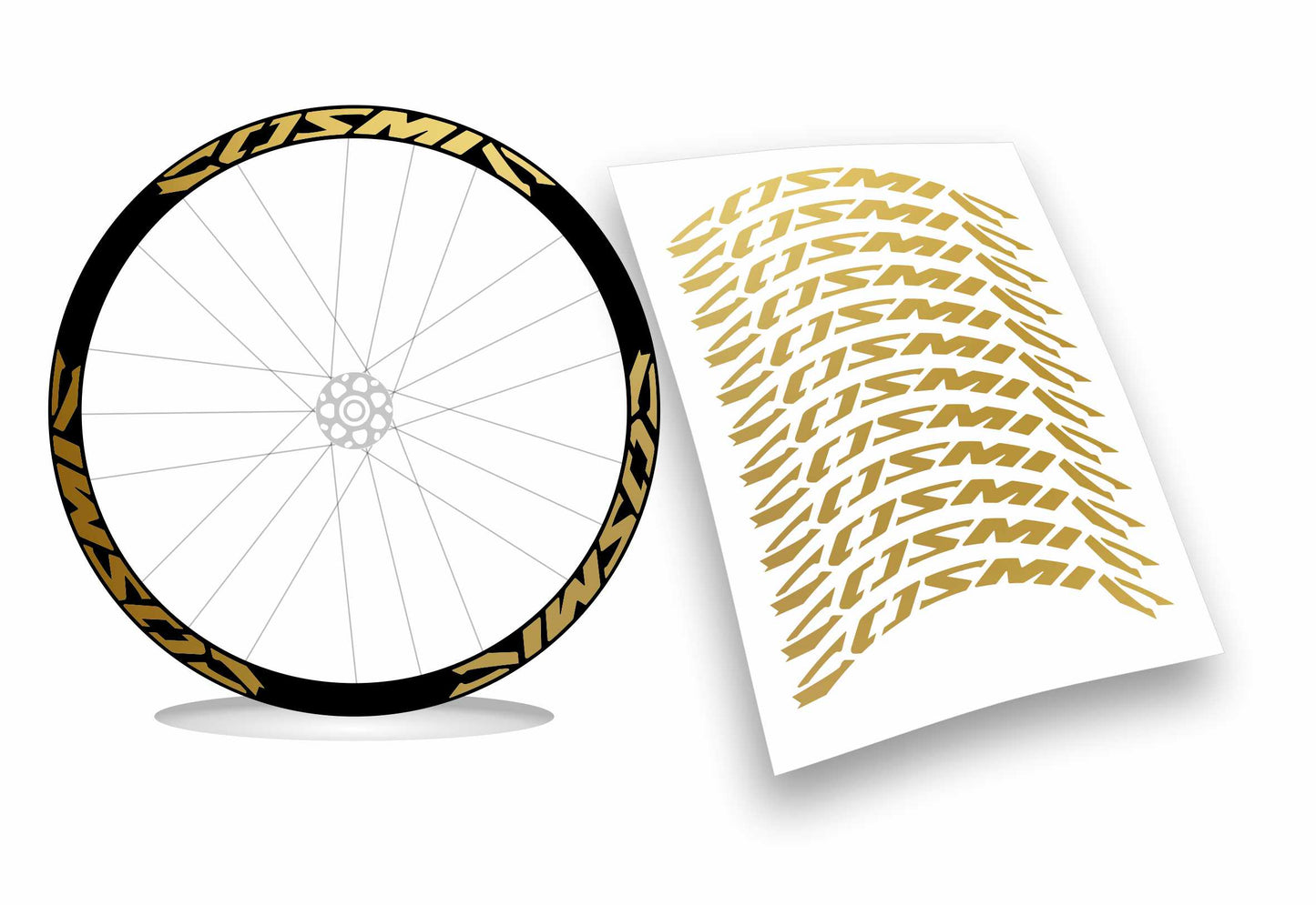 Kit adesivi cerchi bici bdc mavic COSMIC colore FLUO 12pezzi 40cm x 2,6