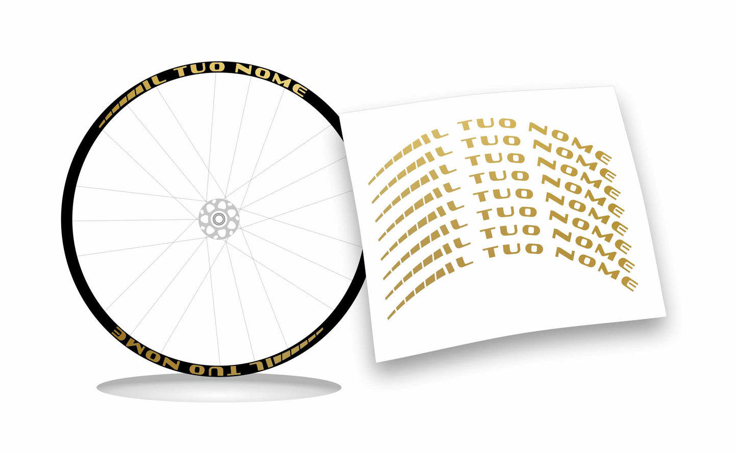 Adesivi nome personalizzato cerchio mtb bdc stickers wheel