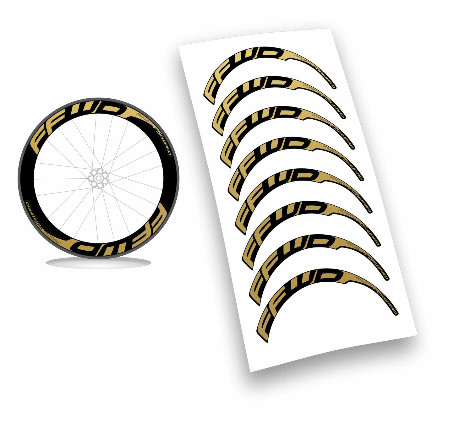 Kit adesivi/stickers per cerchi Fast Forward 8pezzi profilo 60mm