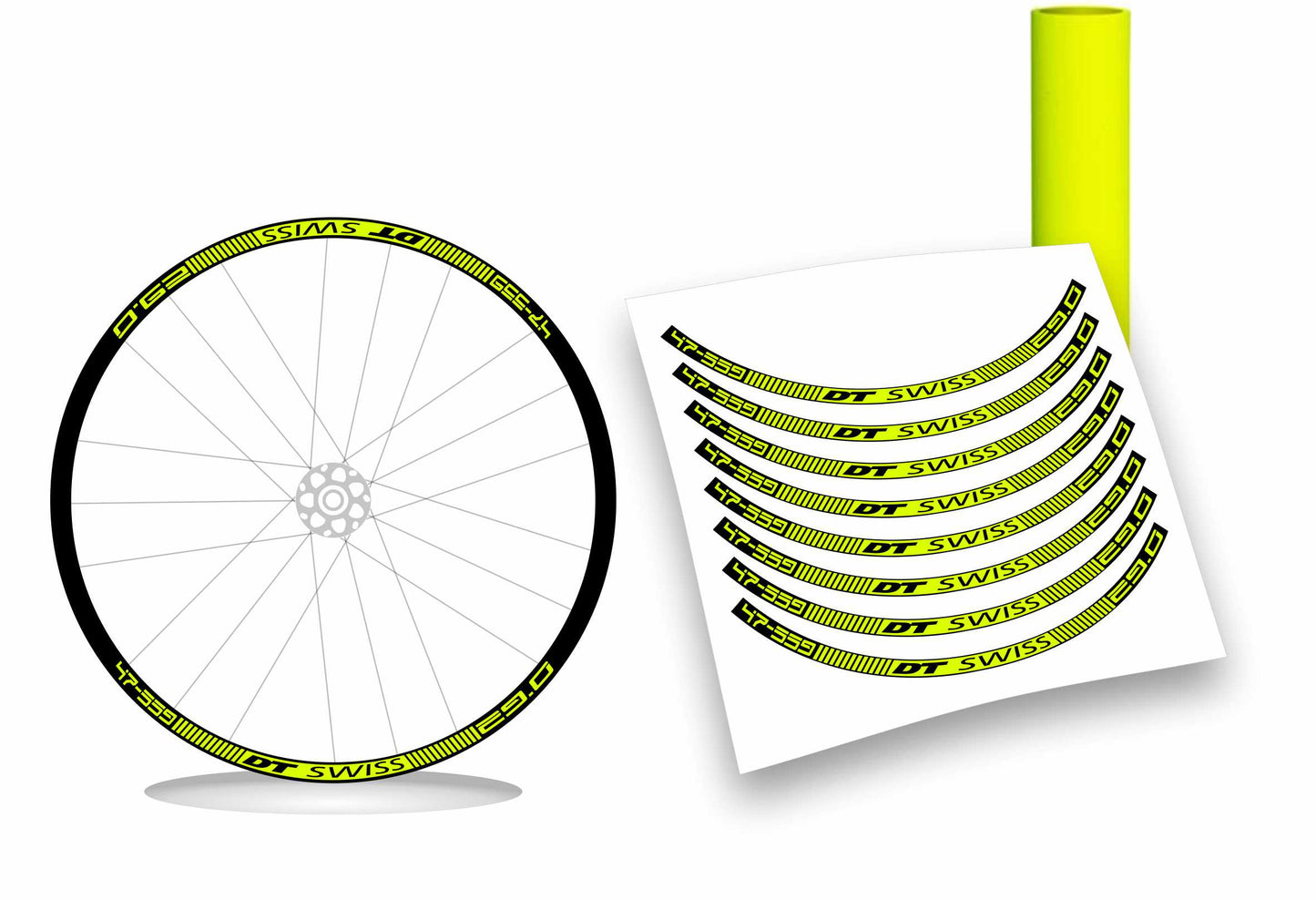 dt swiss 47-559 adesivi ruote bicicletta colori personalizzabili 8pz
