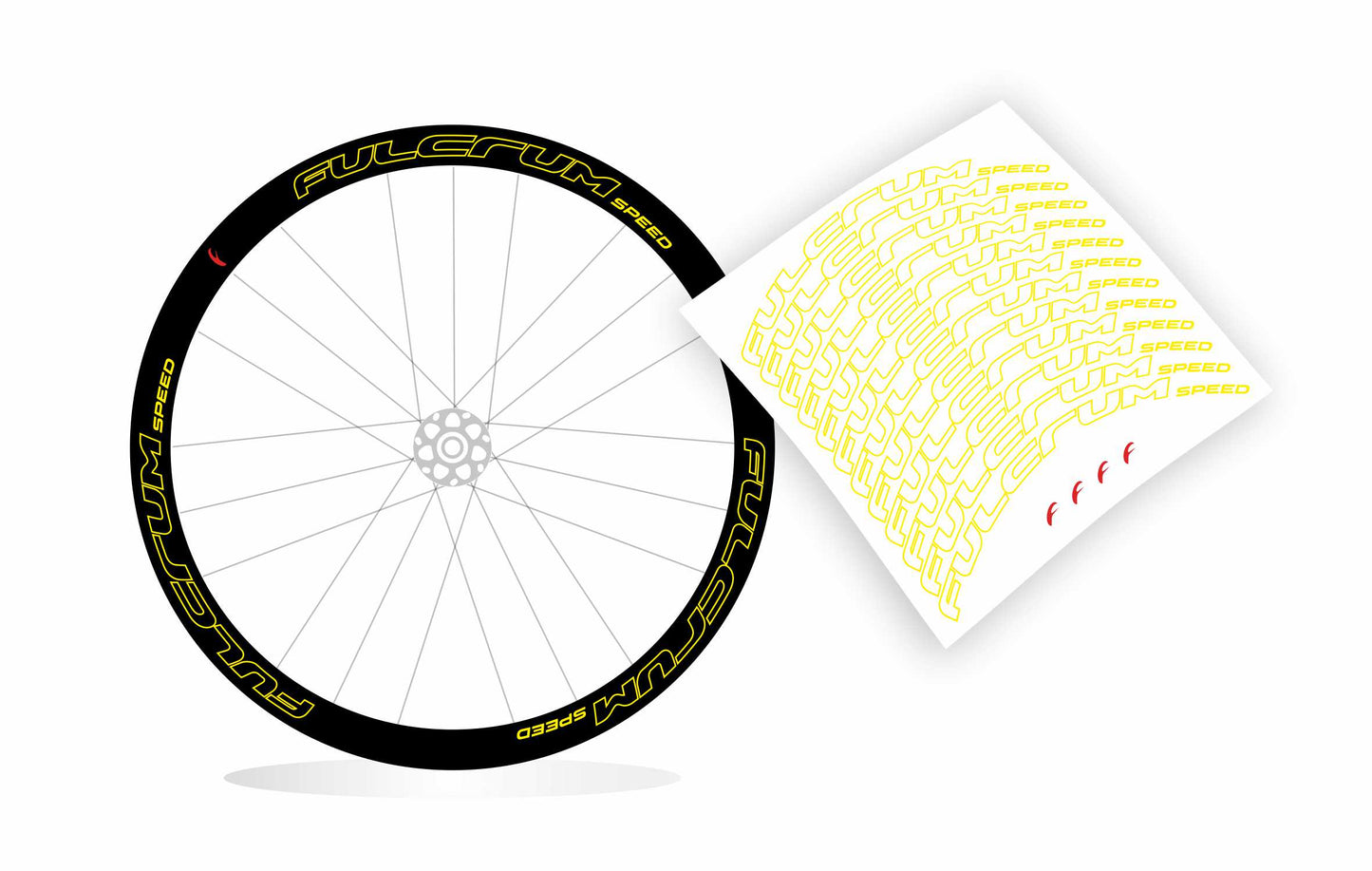 Fulcrum Racing speed profilo 40/35mm adesivi stickers cerchi bici da corsa personalizzati