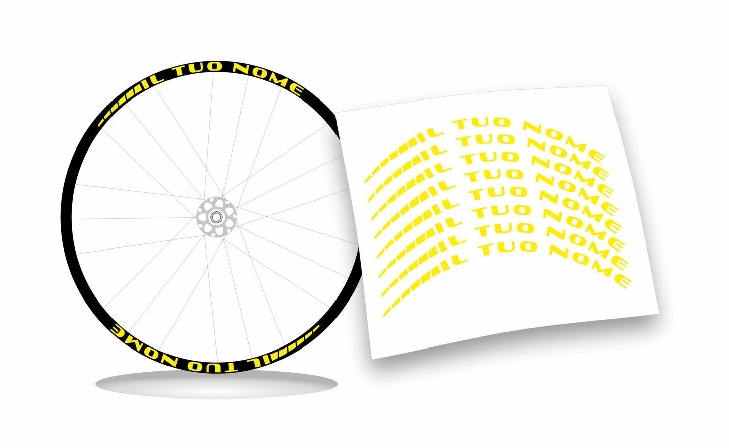 Adesivi nome personalizzato cerchio mtb bdc stickers wheel