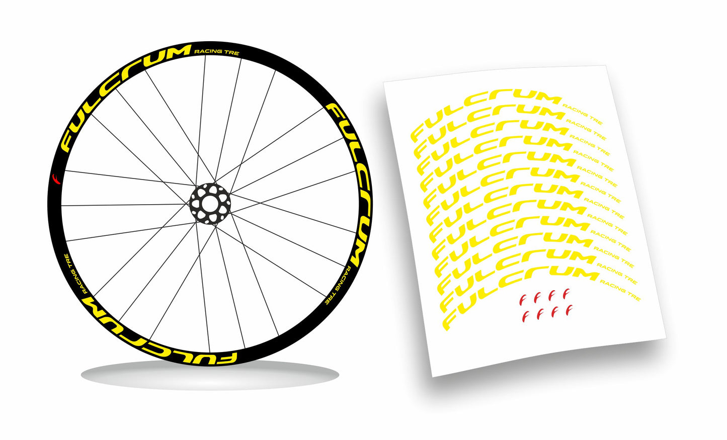 Fulcrum Racing 3/ Tre adesivi cerchi bici da corsa personalizzati stickers 28"