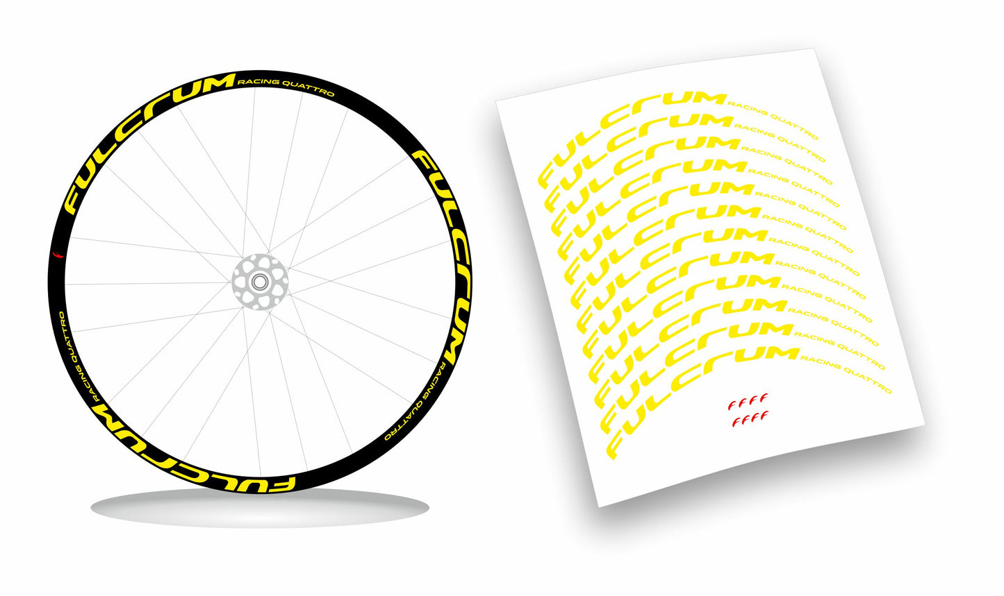Fulcrum Racing 4/Quattro adesivi cerchi bici da corsa personalizzati stickers 28"