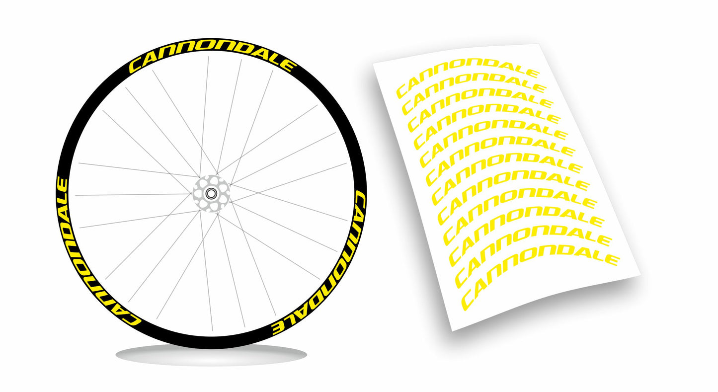 kit adesivi cerchi Cannondale colori a scelta anche fluo 12 pezzi