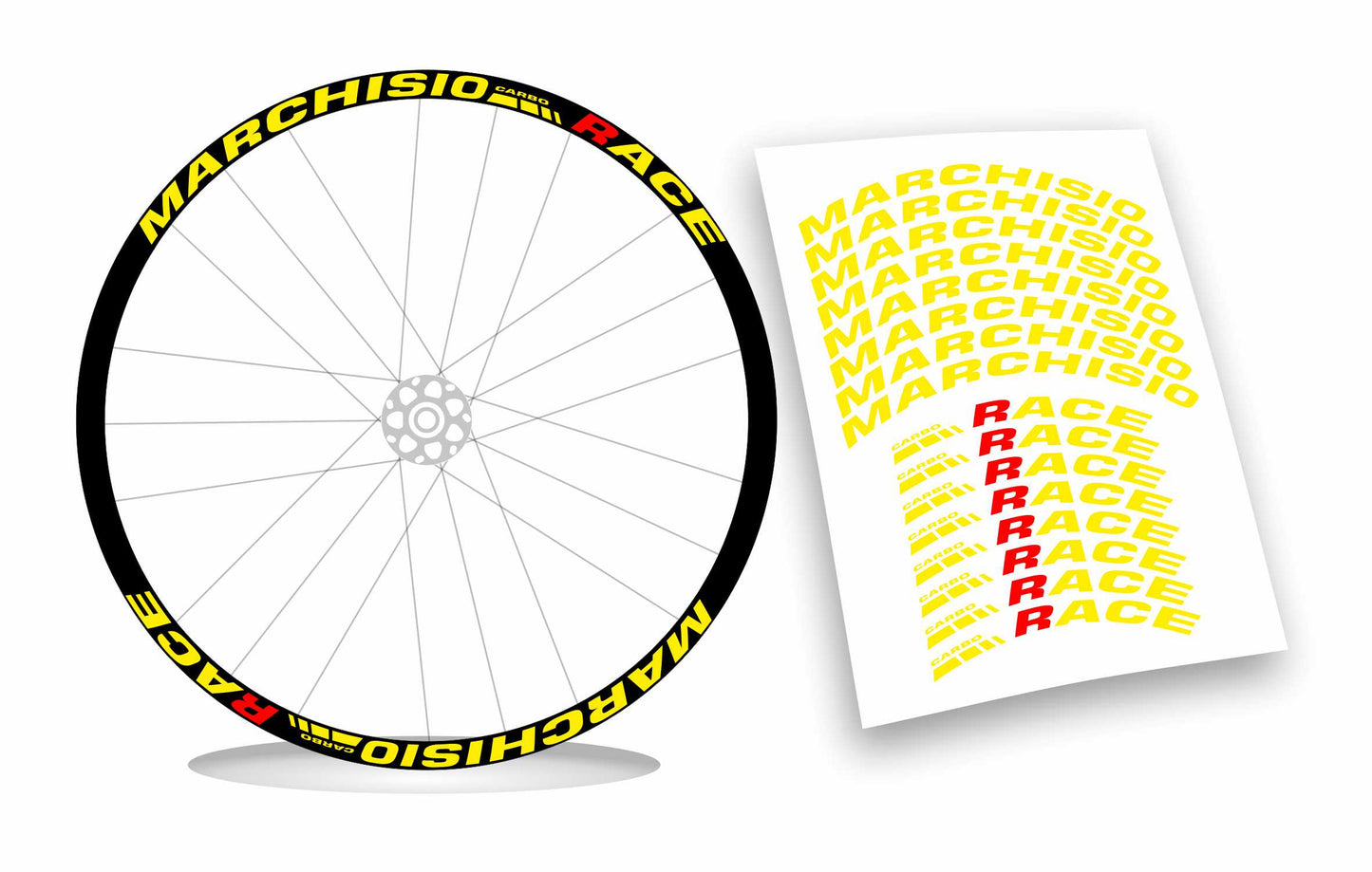 kit adesivi stickers cerchi bicicletta MARCHISIO carbo race