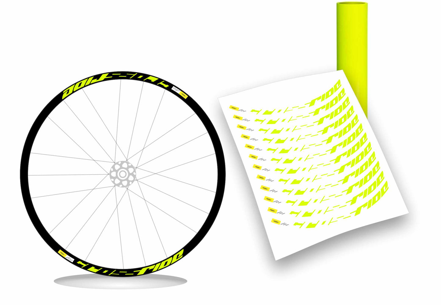 CROSSRIDE MAVIC - Kit adesivi cerchi mtb 27" sfondo nero wheel decals sticker