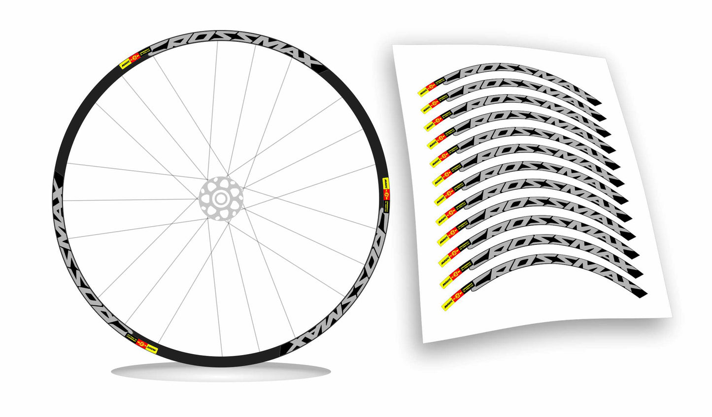 kit adesivi cerchi bici mtb mavic CROSSMAX 2014/2015 colore personalizzato antigraffio