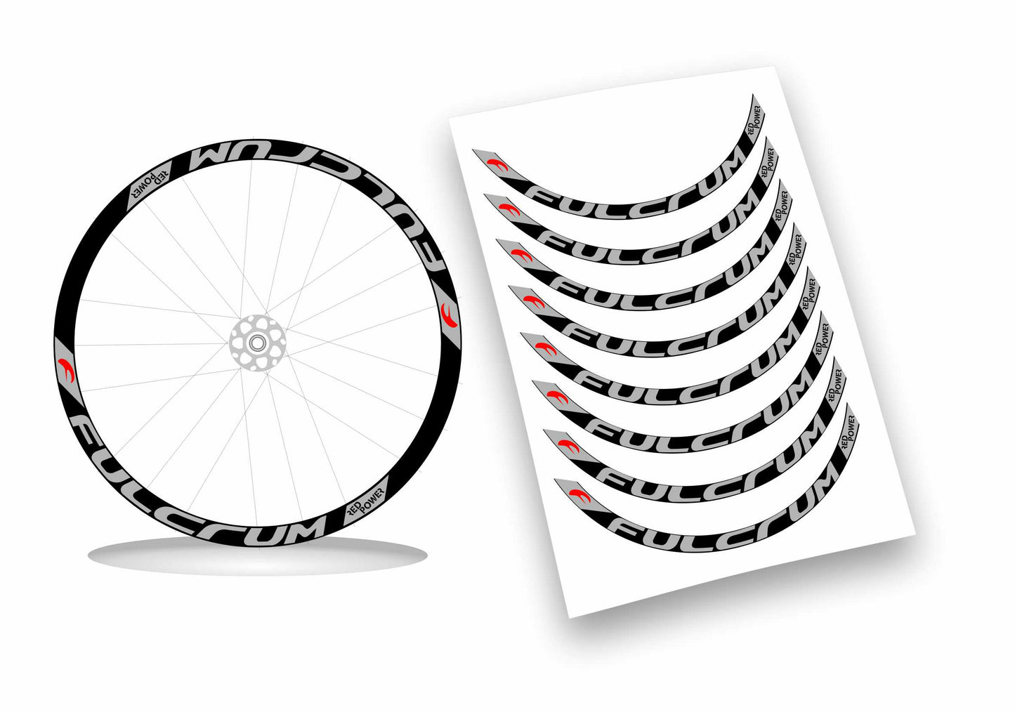 fulcrum red power adesivi stickers per cerchi bici
