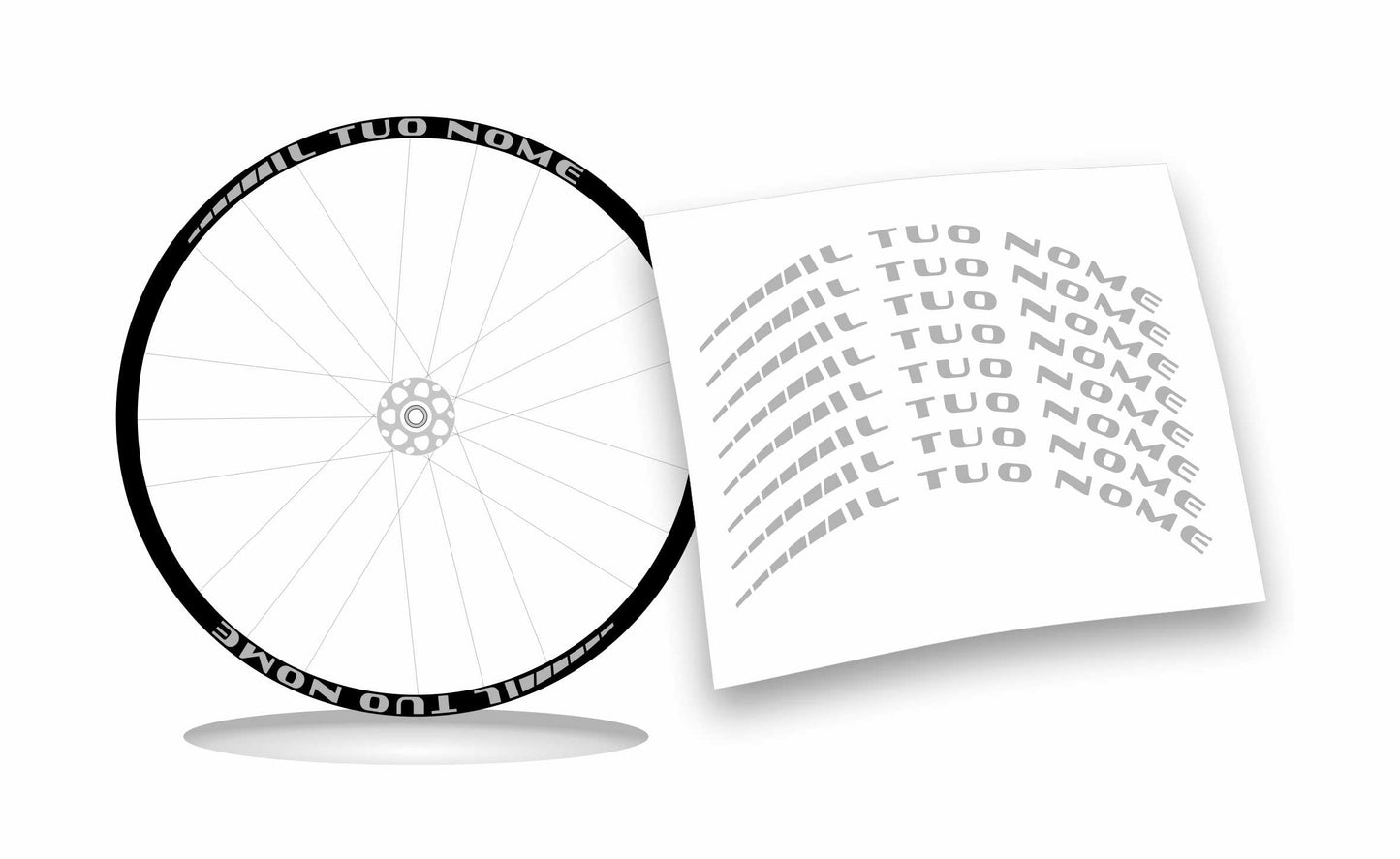 Adesivi nome personalizzato cerchio mtb bdc stickers wheel
