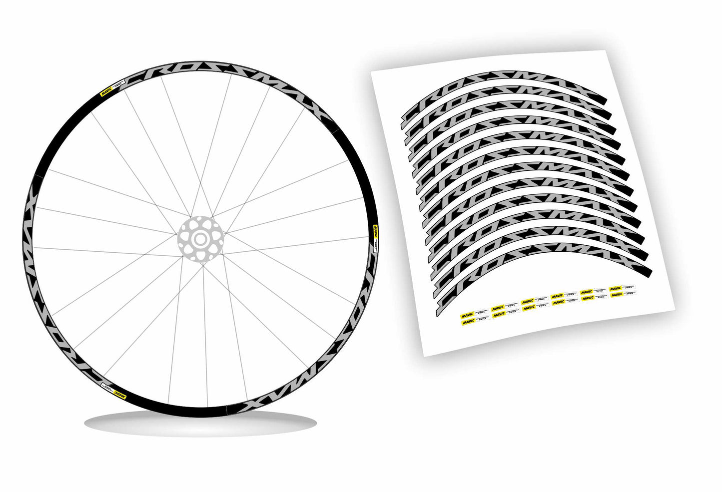 kit adesivi cerchi bici mtb mavic CROSSMAX pro anno 2016/2017 colore personalizzato antigraffio