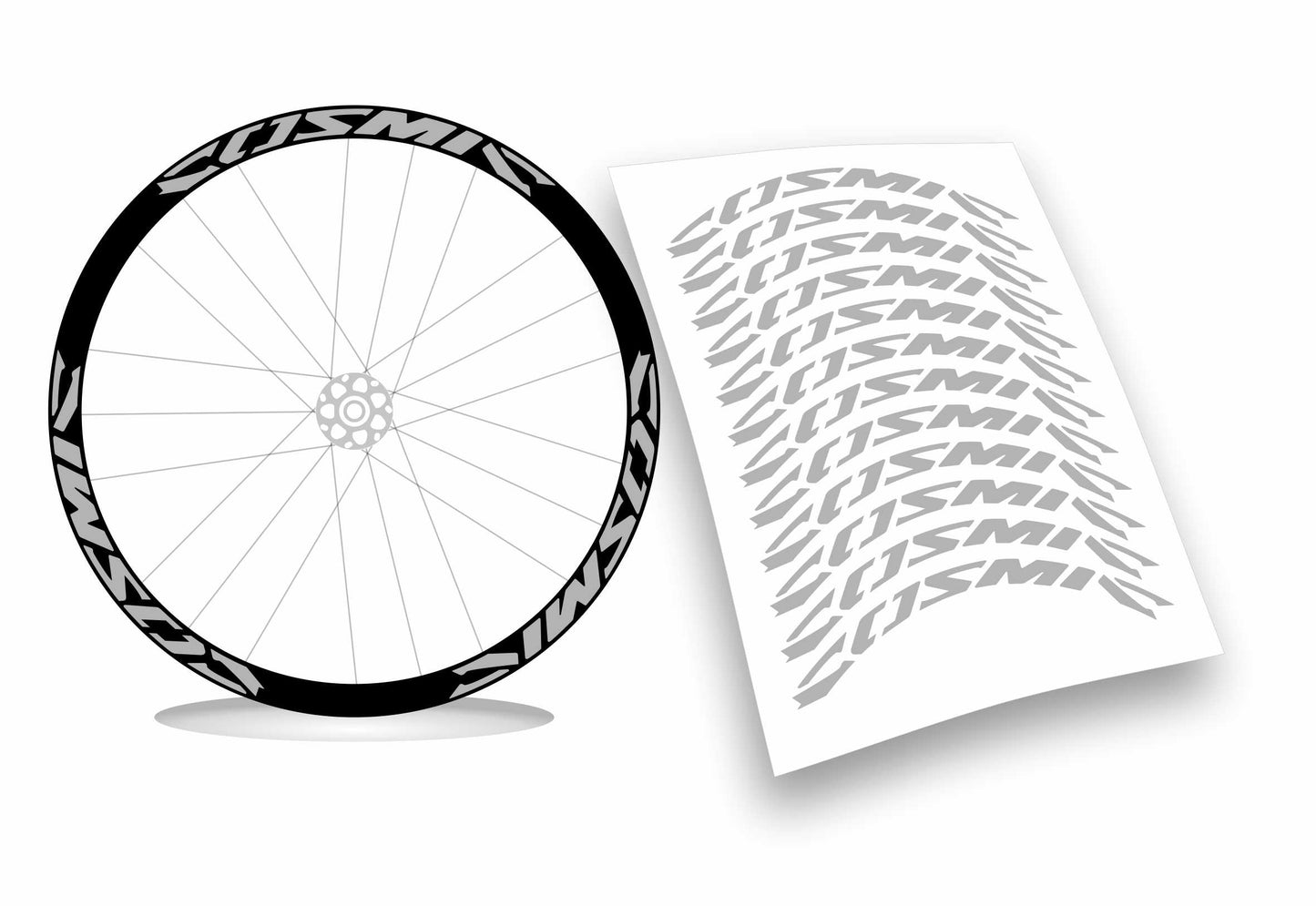 Kit adesivi cerchi bici bdc mavic COSMIC colore FLUO 12pezzi 40cm x 2,6