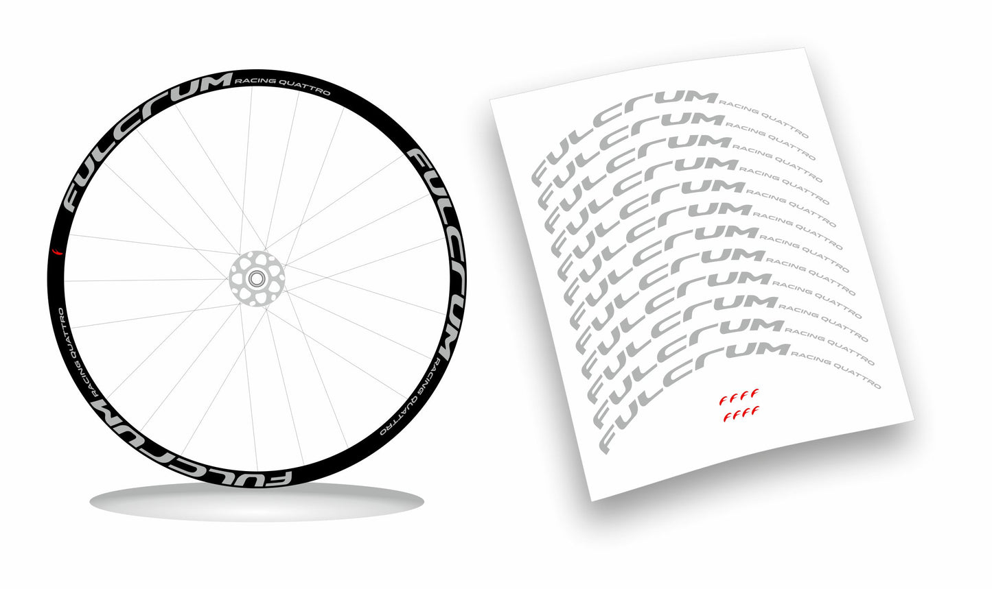 Fulcrum Racing 4/Quattro adesivi cerchi bici da corsa personalizzati stickers 28"