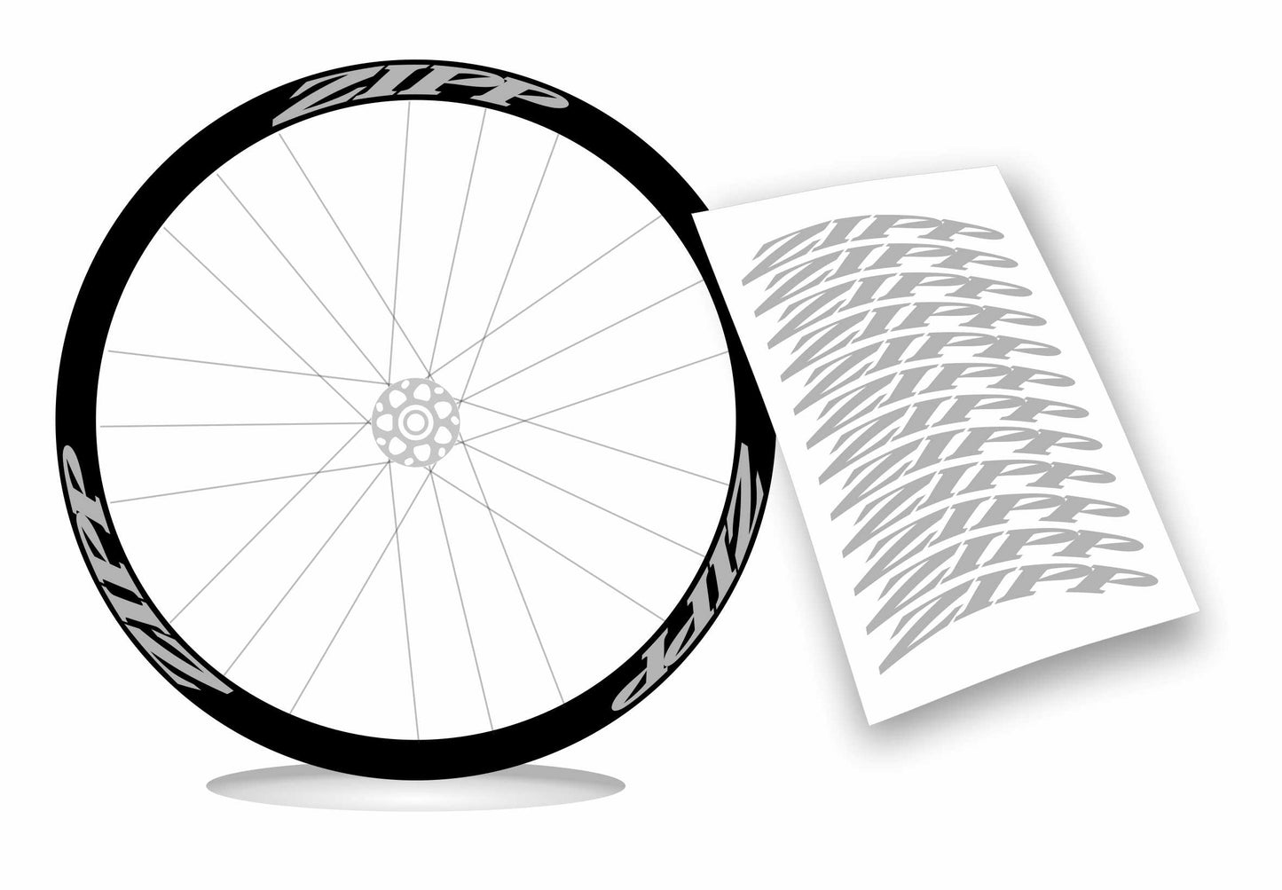 Kit adesivi cerchi bici bdc Zipp colori a scelta 12 pezzi wheel stickers