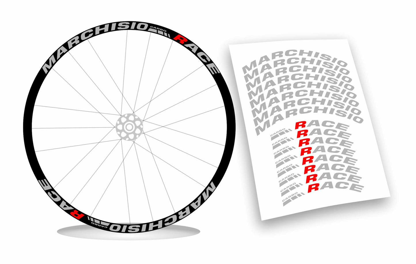 kit adesivi stickers cerchi bicicletta MARCHISIO carbo race