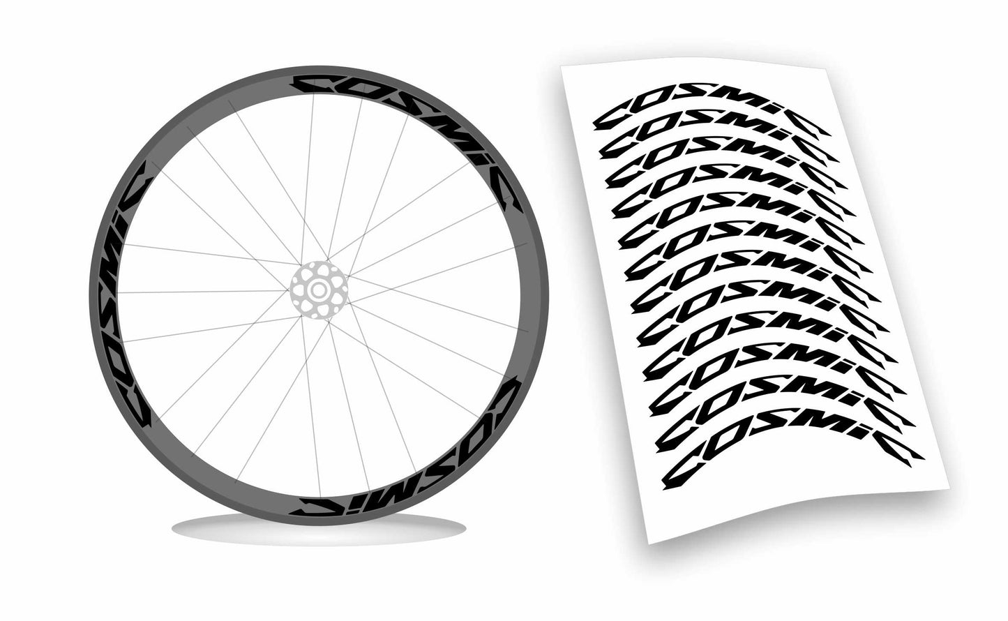 mavic COSMIC pre-spaziato adesivi ruote bici da corsa wheel stickers colori personalizzati