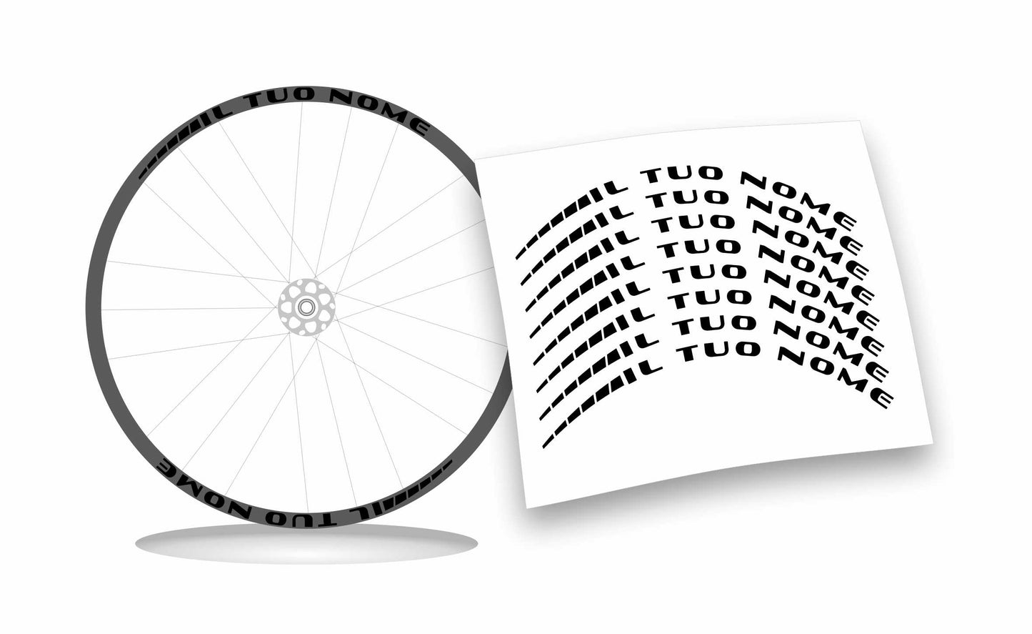 Adesivi nome personalizzato cerchio mtb bdc stickers wheel