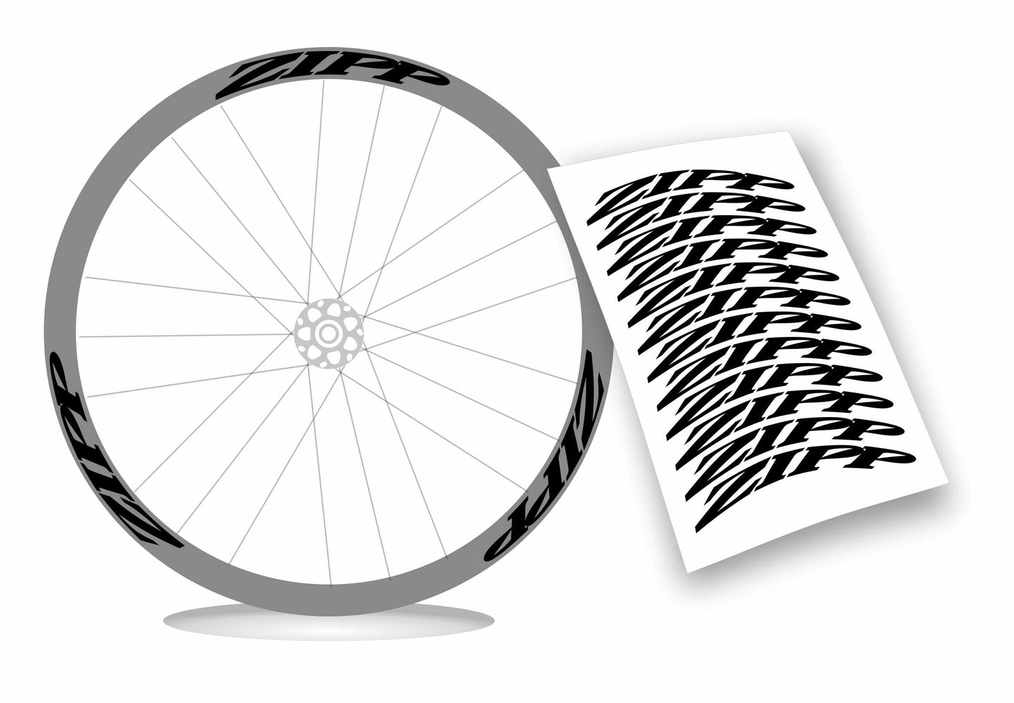 Kit adesivi cerchi bici bdc Zipp colori a scelta 12 pezzi wheel stickers