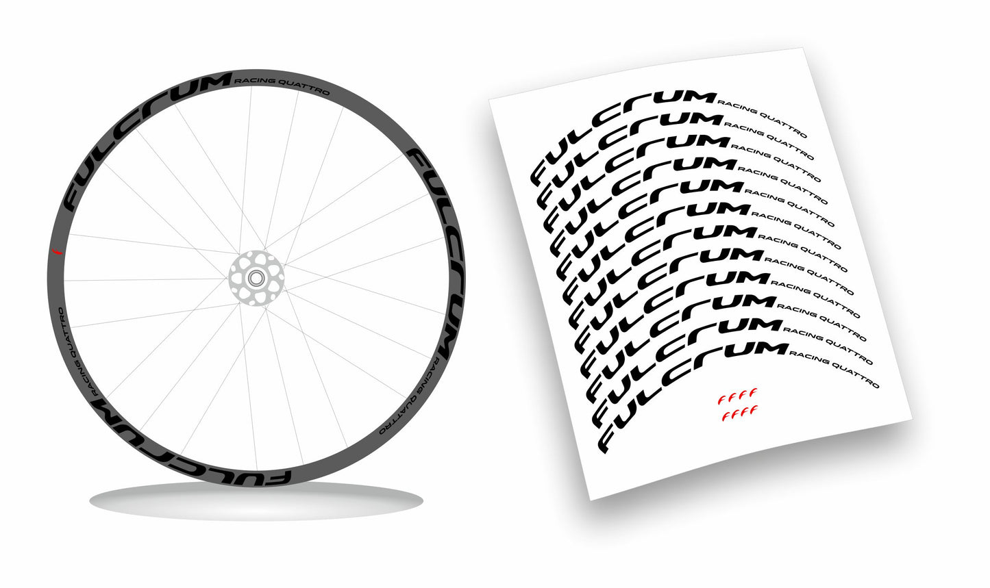 Fulcrum Racing 4/Quattro adesivi cerchi bici da corsa personalizzati stickers 28"