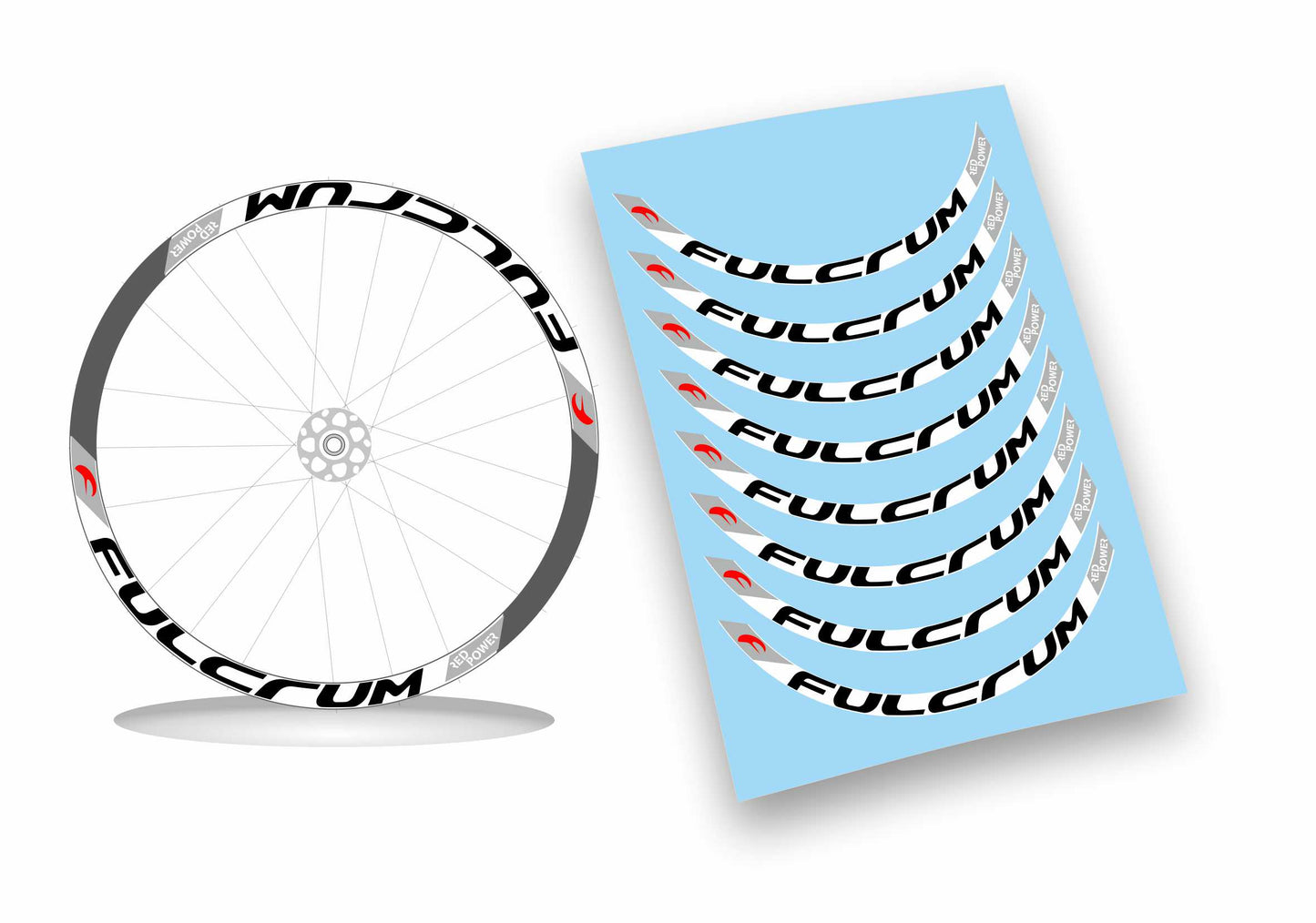 fulcrum red power adesivi stickers per cerchi bici