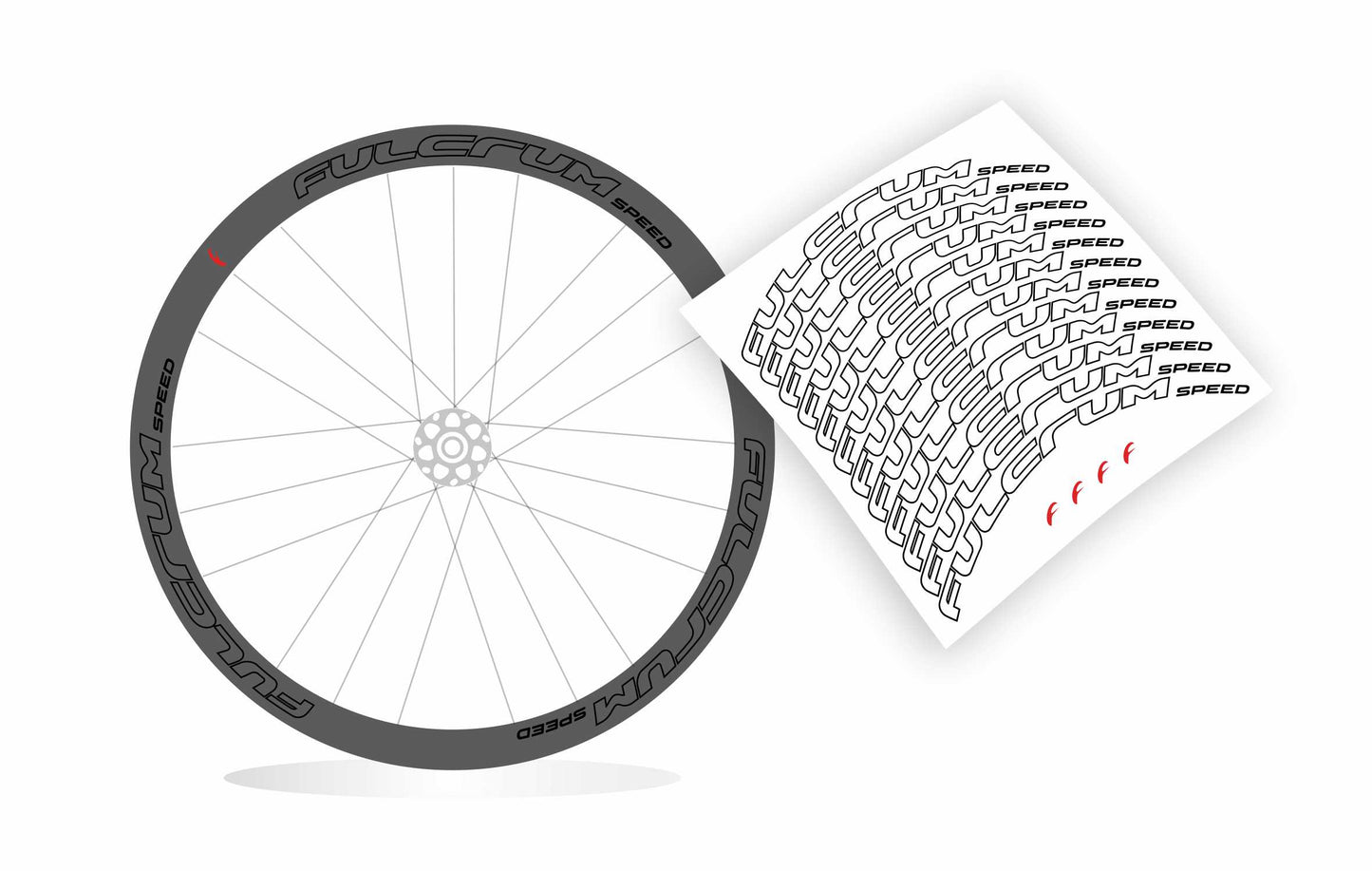 Fulcrum Racing speed profilo 40/35mm adesivi stickers cerchi bici da corsa personalizzati