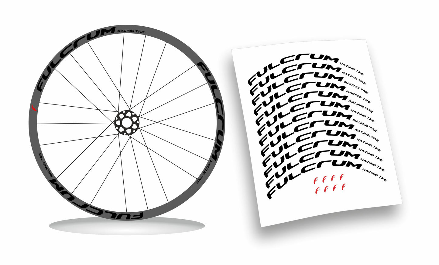 Fulcrum Racing 3/ Tre adesivi cerchi bici da corsa personalizzati stickers 28"
