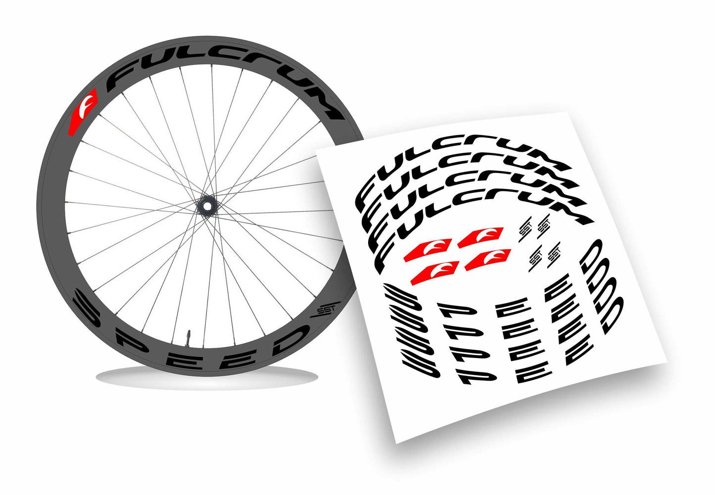 Fulcrum Racing speed 55t adesivi sticker cerchi bici da corsa personalizzati