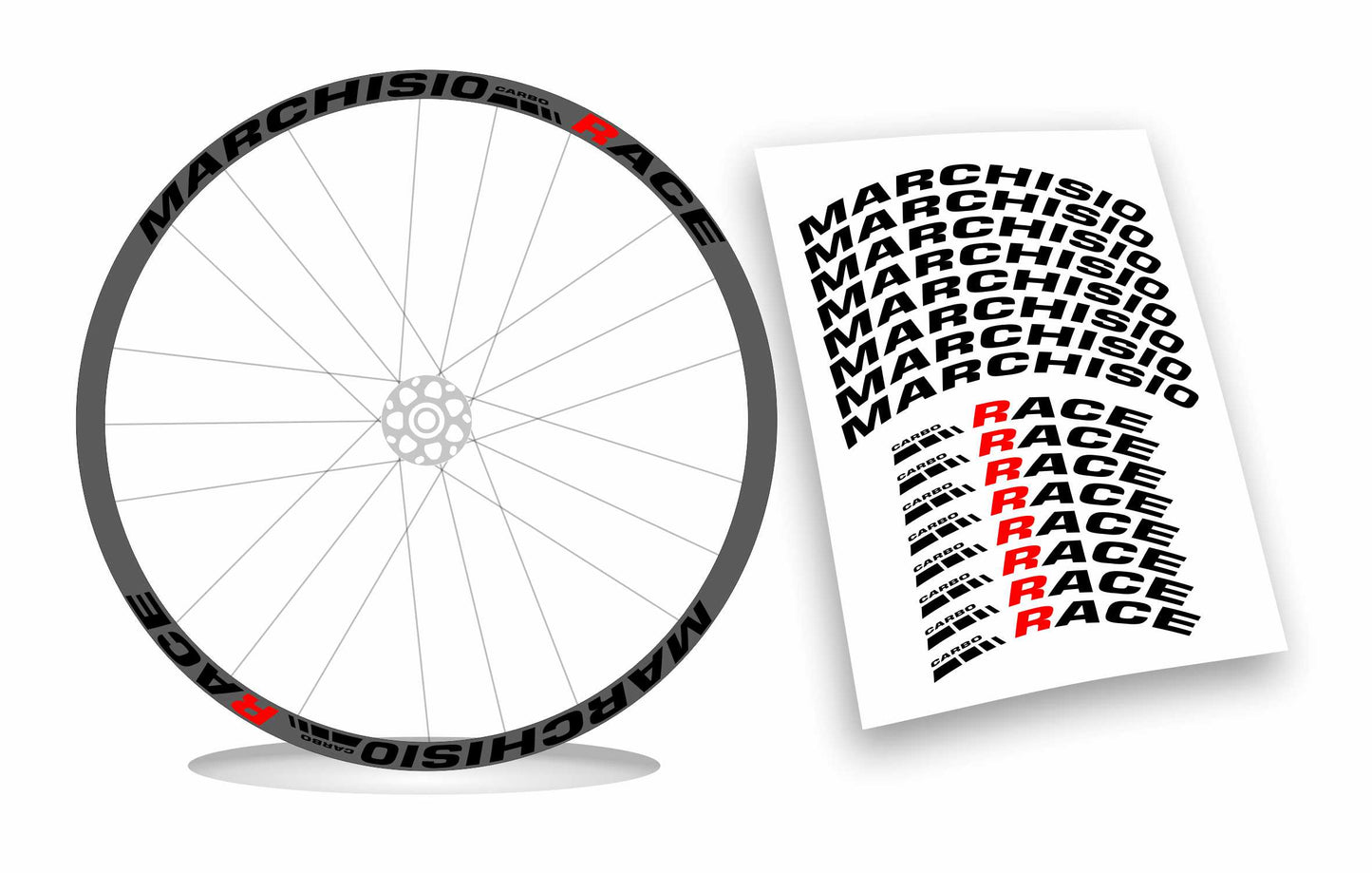 kit adesivi stickers cerchi bicicletta MARCHISIO carbo race