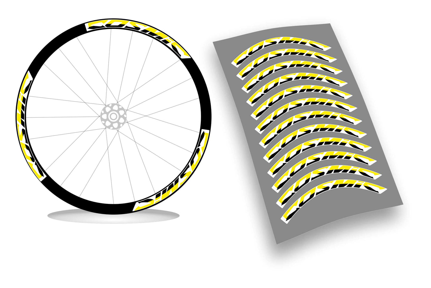 adesivi mavic COSMIC BICOLORE 12 pezzi wheel stickers two-coloured