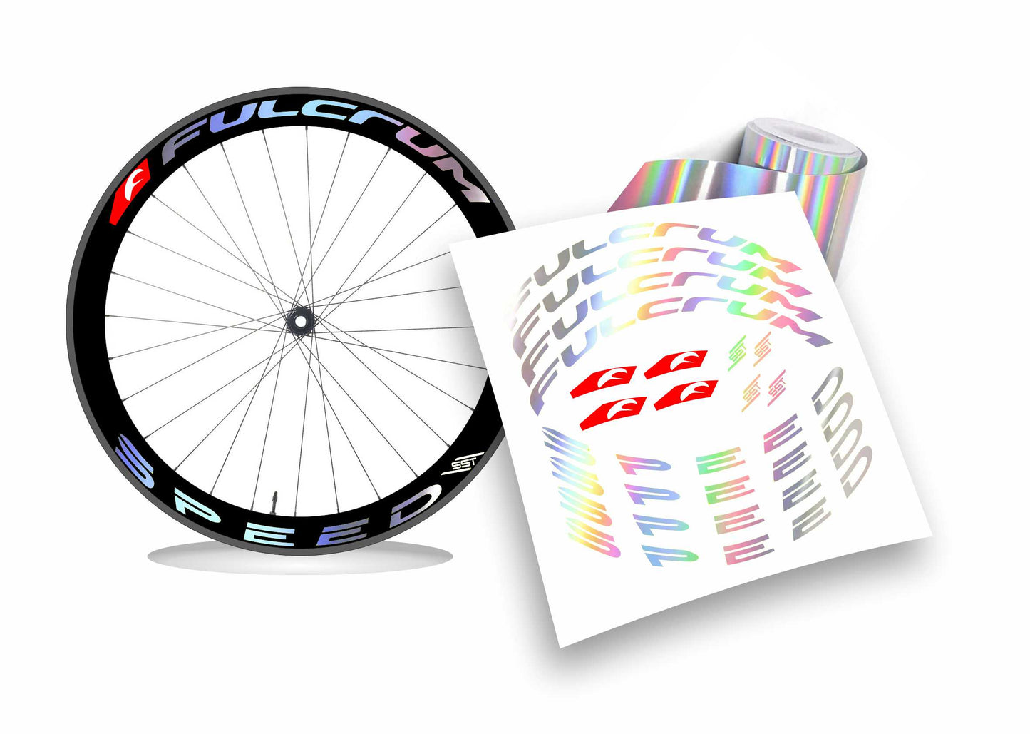 Fulcrum Racing speed 55t adesivi sticker cerchi bici da corsa personalizzati