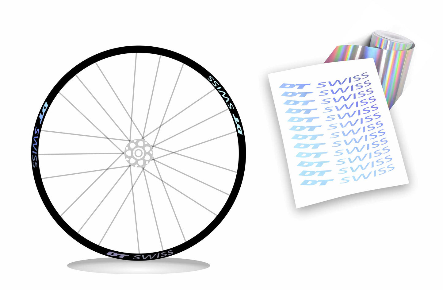 adesivi cerchi DT SWISS 17 x 1,5 wheel stickers 12 pz