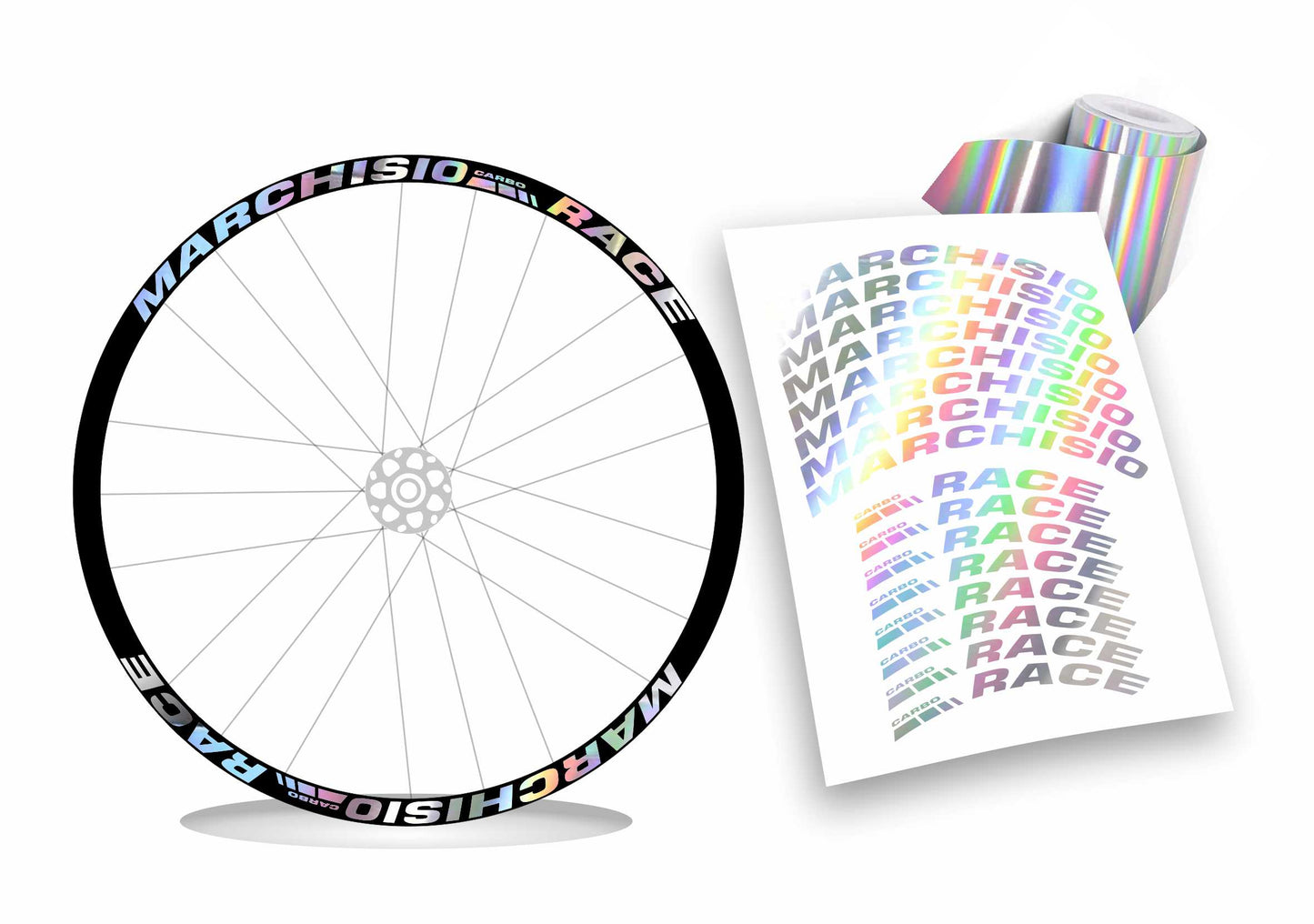 kit adesivi stickers cerchi bicicletta MARCHISIO carbo race