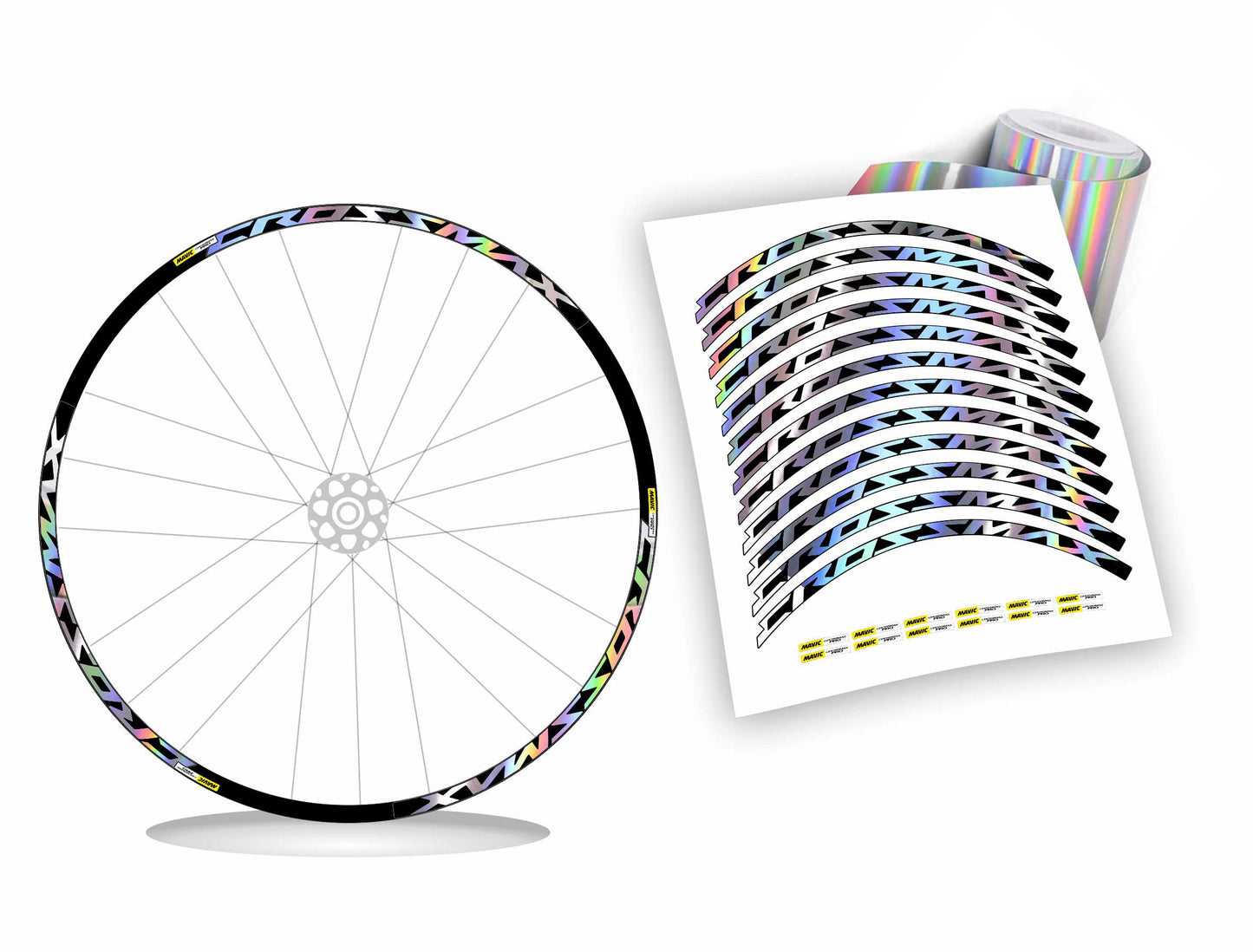 kit adesivi cerchi bici mtb mavic CROSSMAX pro anno 2016/2017 colore personalizzato antigraffio