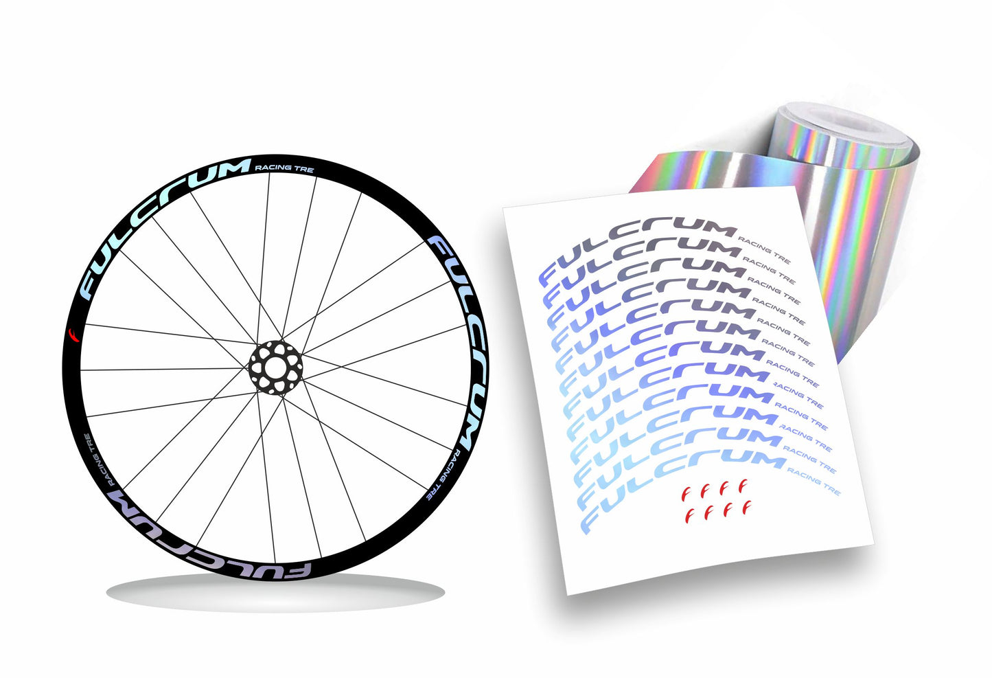 Fulcrum Racing 3/ Tre adesivi cerchi bici da corsa personalizzati stickers 28"