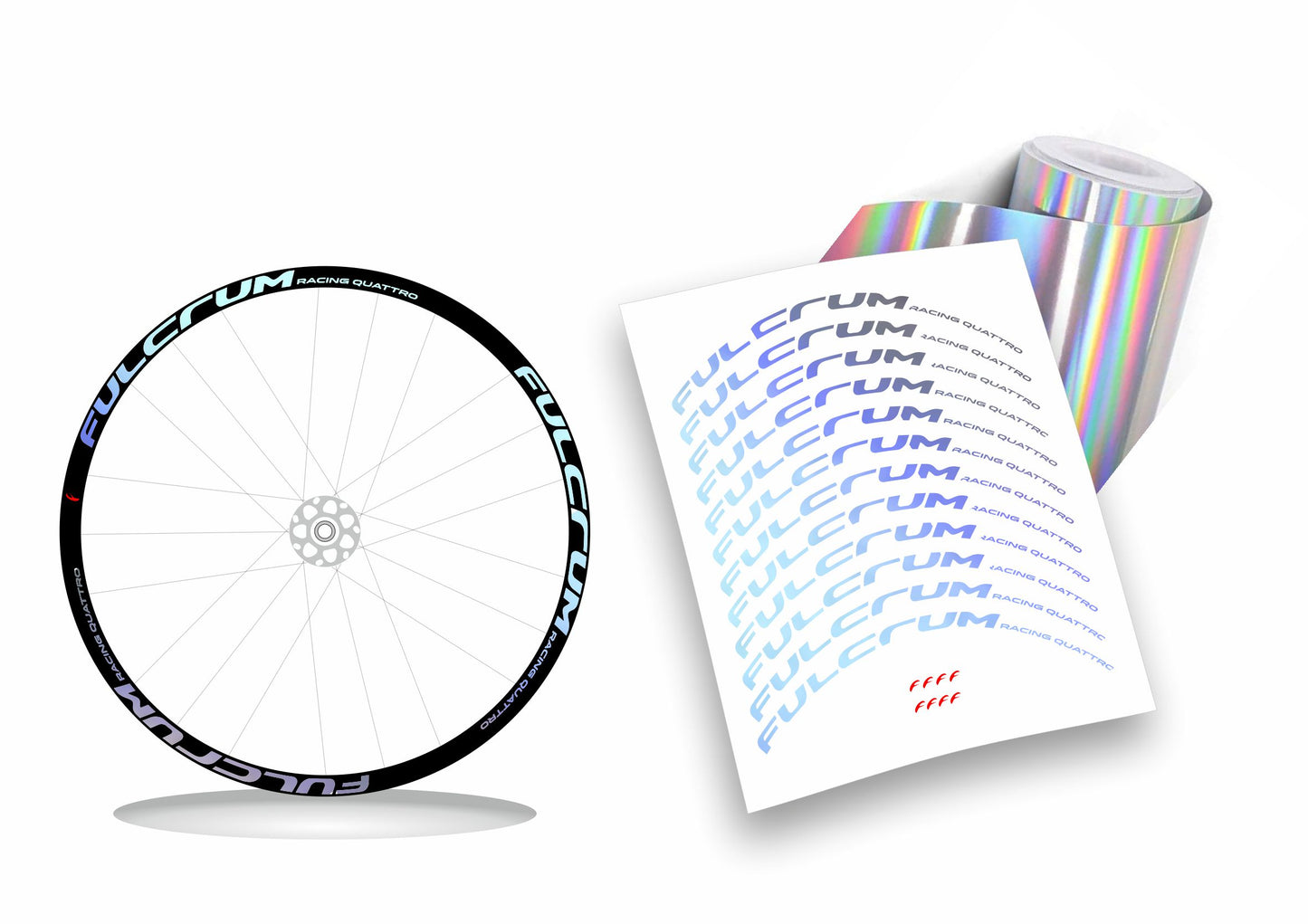Fulcrum Racing 4/Quattro adesivi cerchi bici da corsa personalizzati stickers 28"