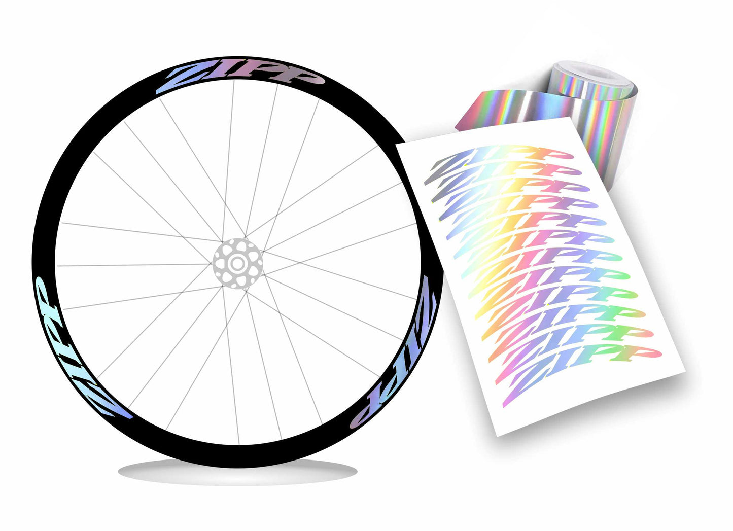 Kit adesivi cerchi bici bdc Zipp colori a scelta 12 pezzi wheel stickers