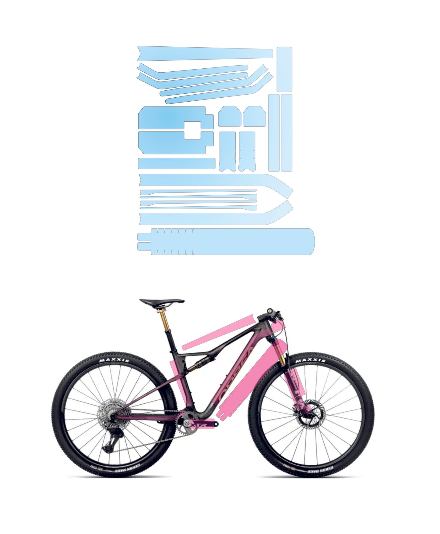 Orbea oiz protezioni adesive trasparenti per telaio e carro 2022/25