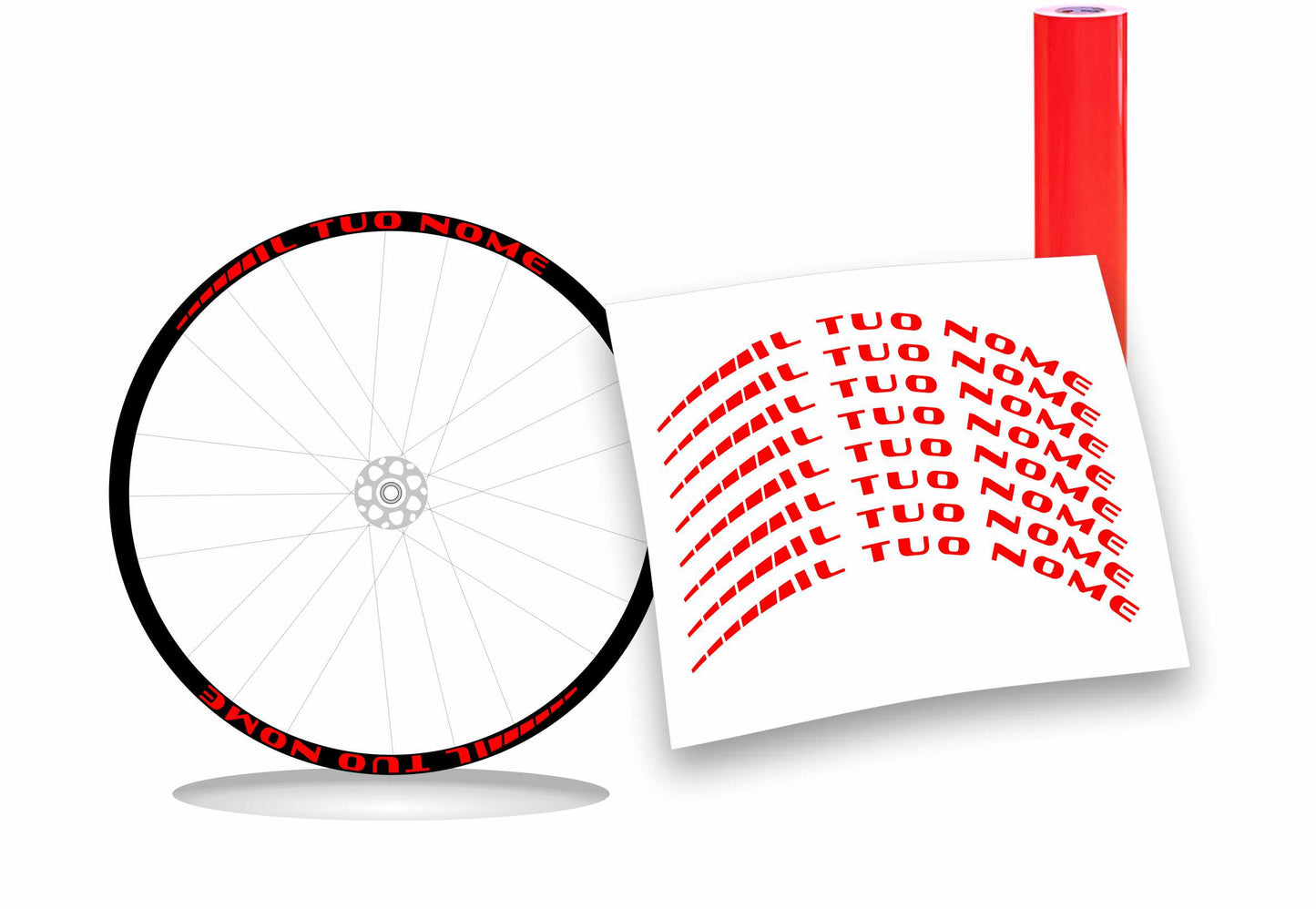 Adesivi nome personalizzato cerchio mtb bdc stickers wheel