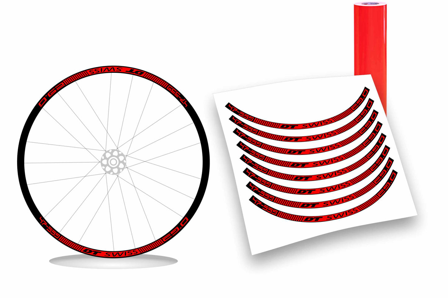 dt swiss 47-559 adesivi ruote bicicletta colori personalizzabili 8pz