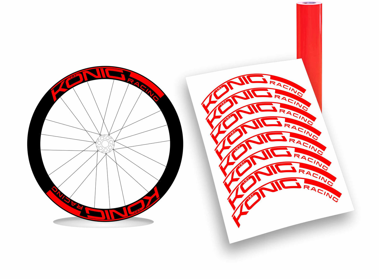 KONIG Racing adesivi personalizzati per cerchi bici da corsa