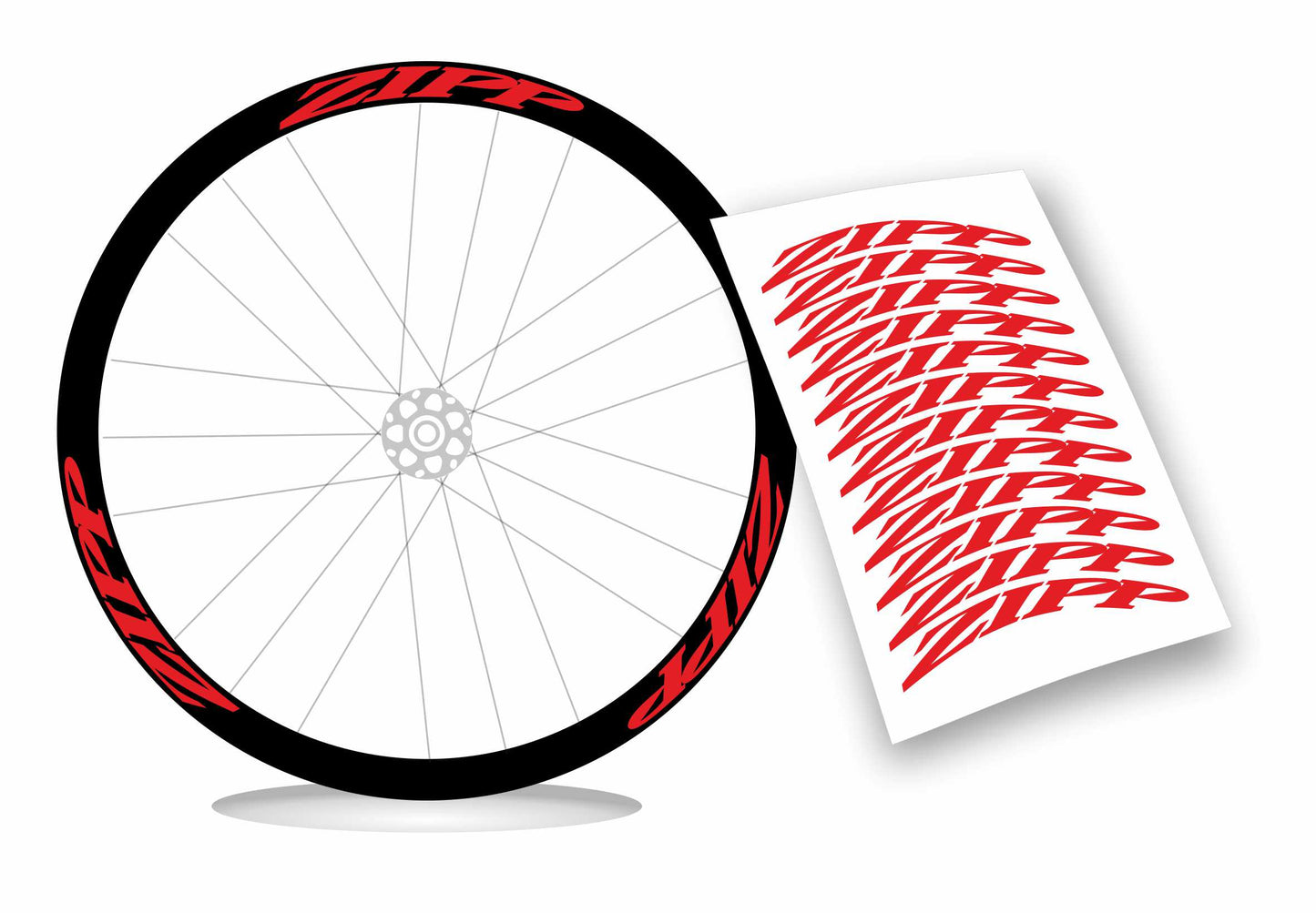 Kit adesivi cerchi bici bdc Zipp colori a scelta 12 pezzi wheel stickers