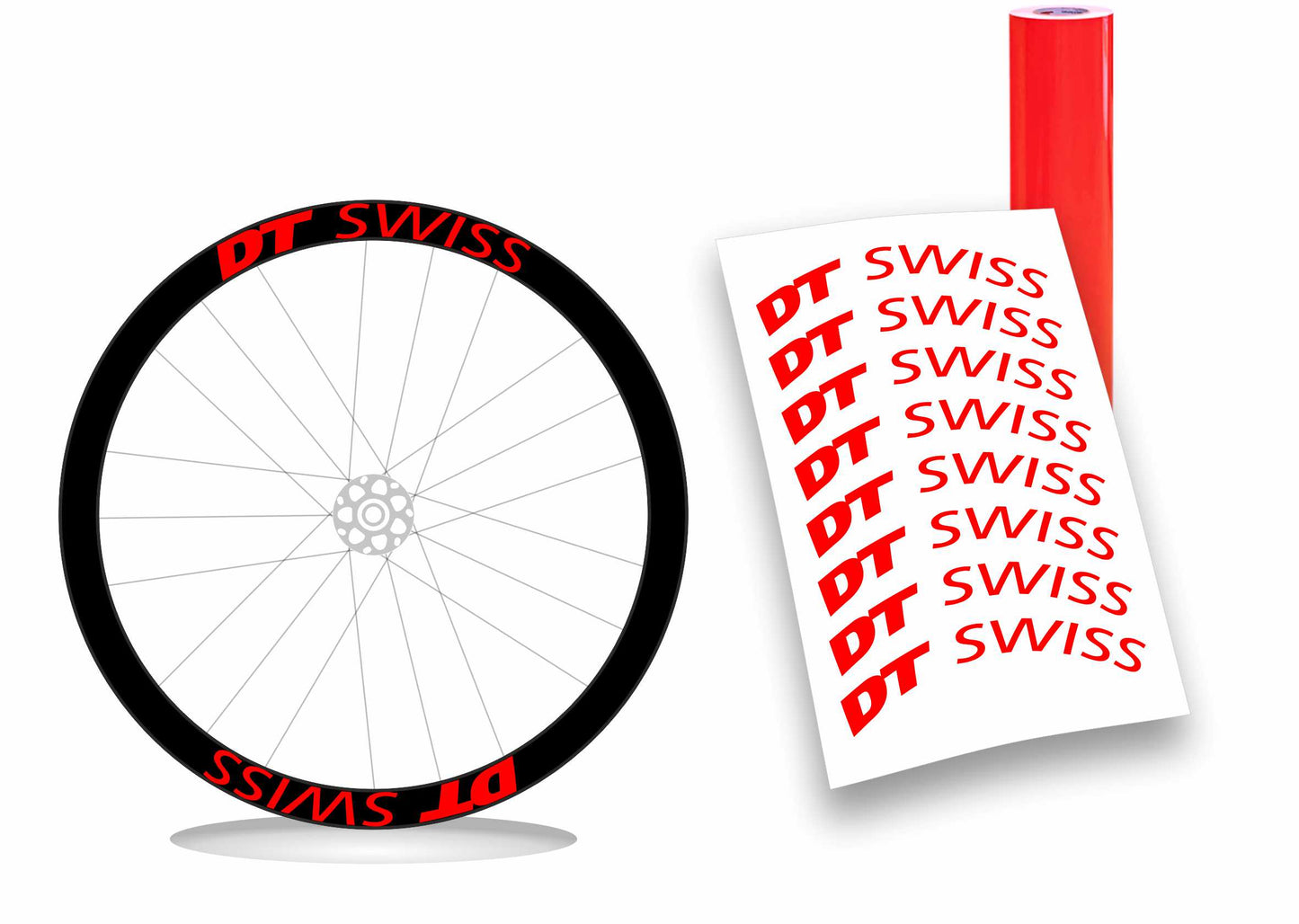 Kit adesivi/stickers cerchi bici bdc Dt swiss profilo 50mm colori a scelta 8 pezzi wheel stickers