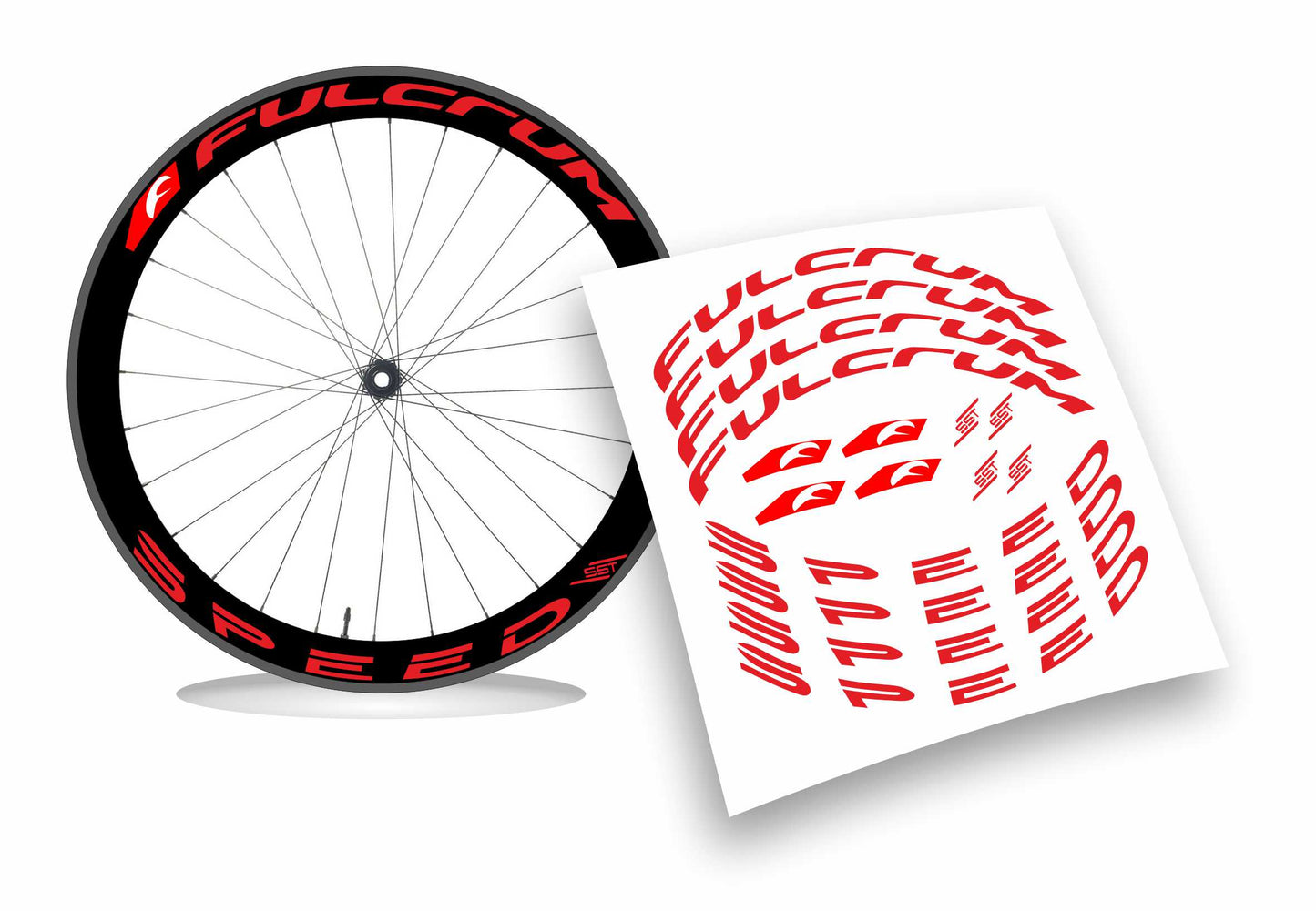 Fulcrum Racing speed 55t adesivi sticker cerchi bici da corsa personalizzati