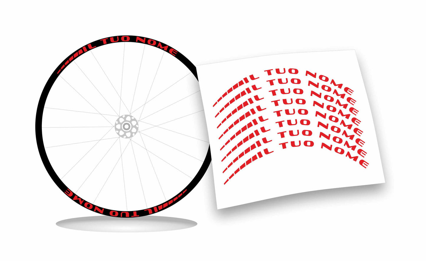 Adesivi nome personalizzato cerchio mtb bdc stickers wheel