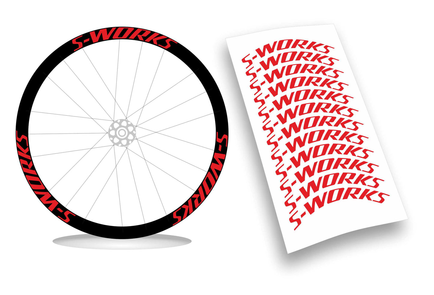 Kit adesivi personalizzato cerchi bici da corsa specialized s-works 12pezzi