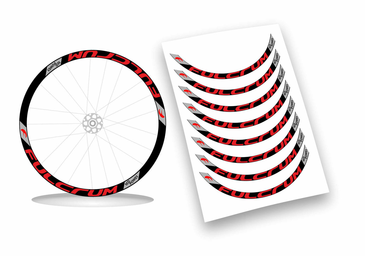 fulcrum red power adesivi stickers per cerchi bici