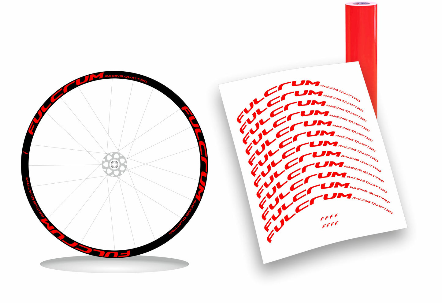 Fulcrum Racing 4/Quattro adesivi cerchi bici da corsa personalizzati stickers 28"