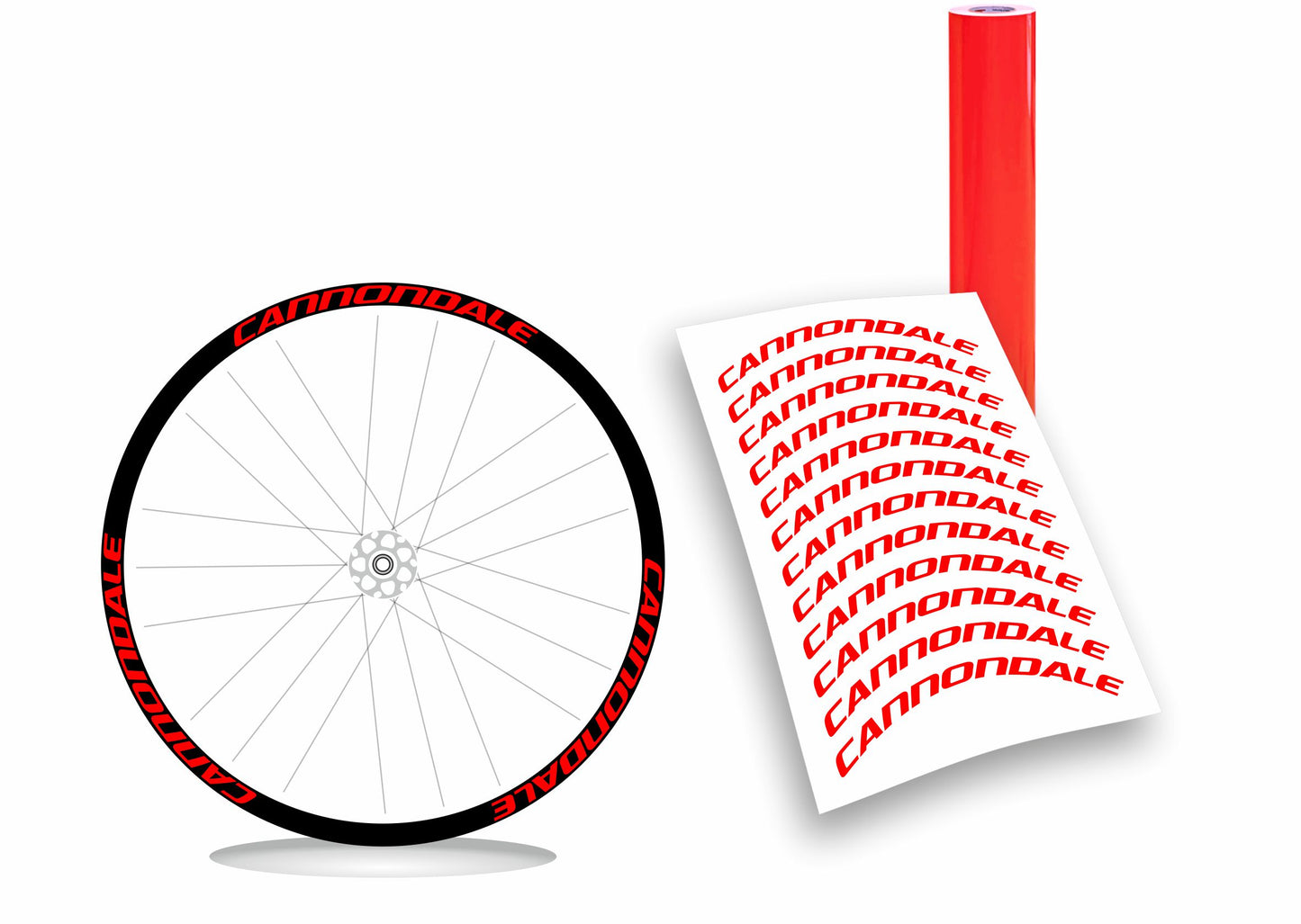 kit adesivi cerchi Cannondale colori a scelta anche fluo 12 pezzi
