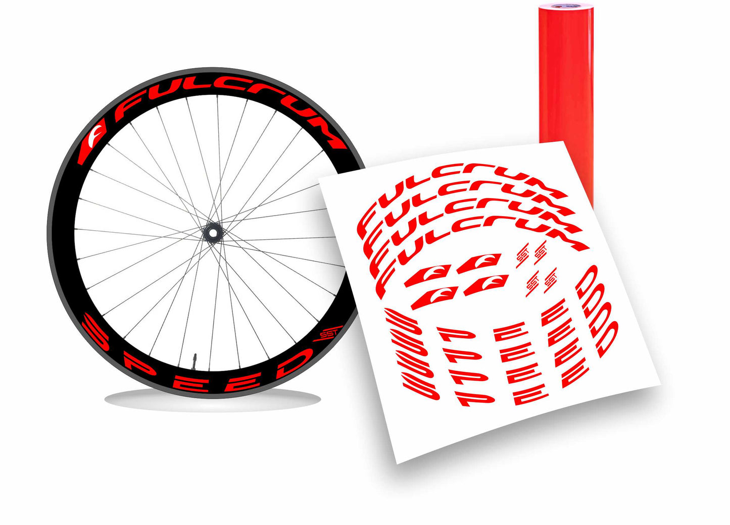 Fulcrum Racing speed 55t adesivi sticker cerchi bici da corsa personalizzati